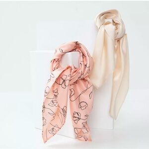 Lark & Ives Hair Scarf bundle pink and cream set of 2 new